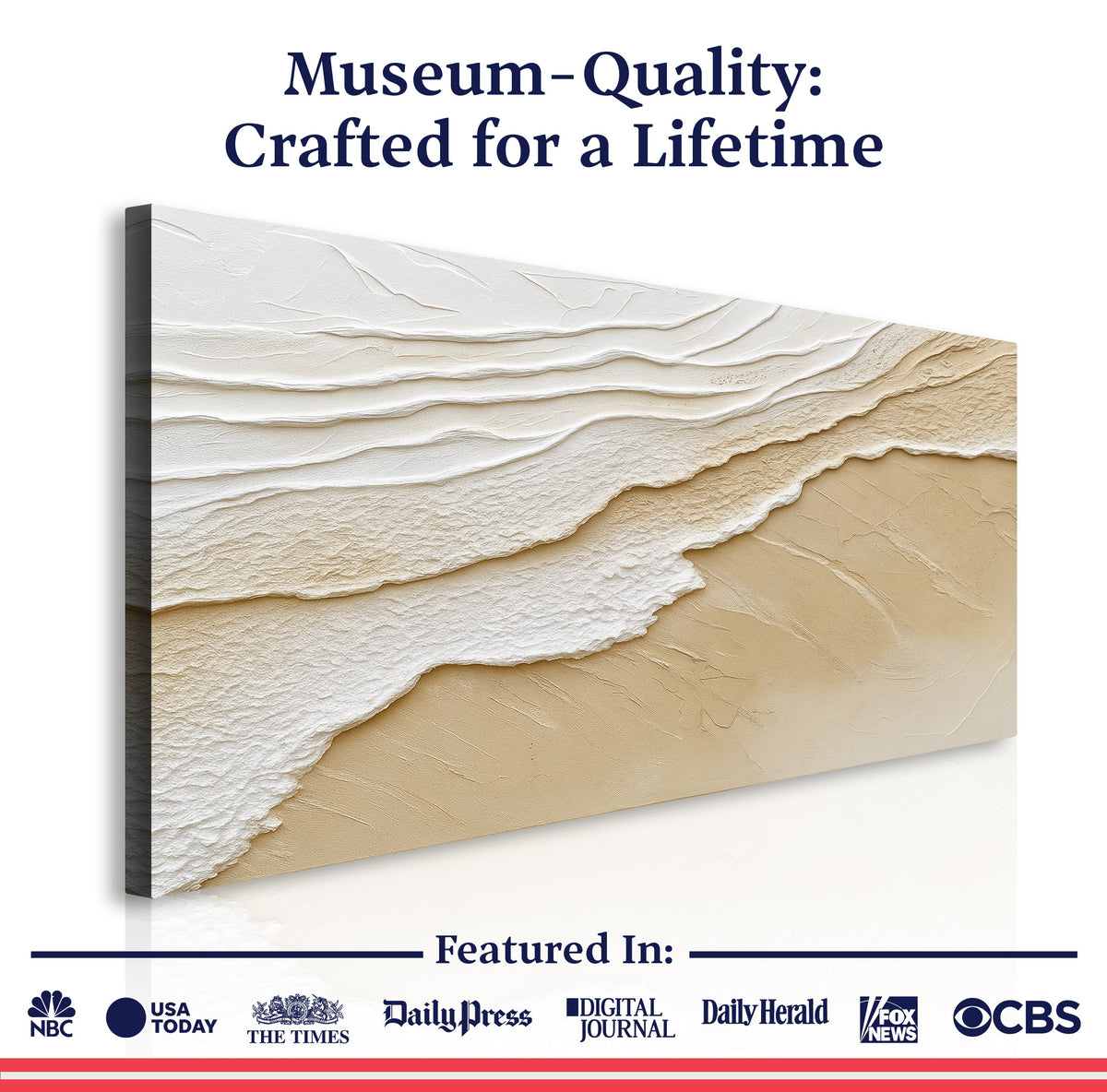 Neutral Ocean Waves Wall Art by Tailored Canvases