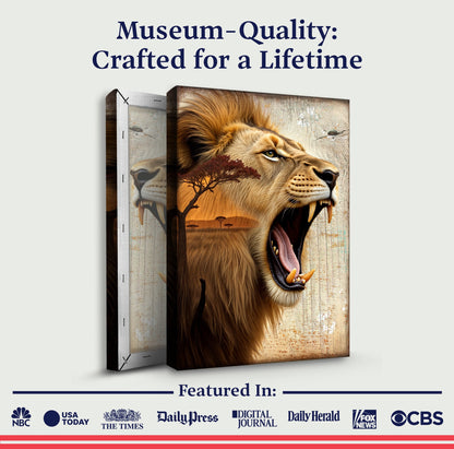Lion Double Exposure Wall Art by Tailored Canvases