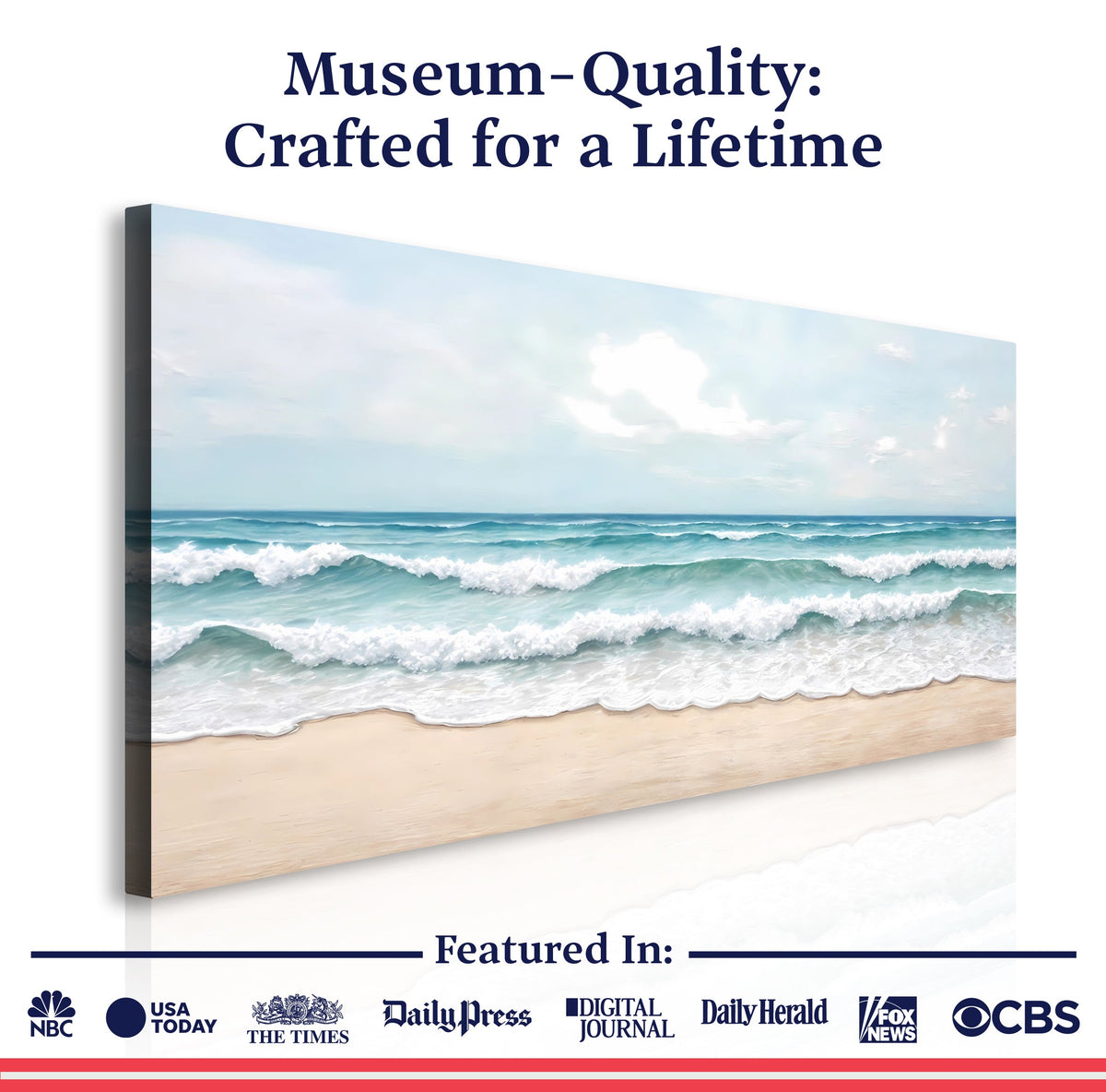 Serene Ocean Wave Coastal Wall Art by Tailored Canvases