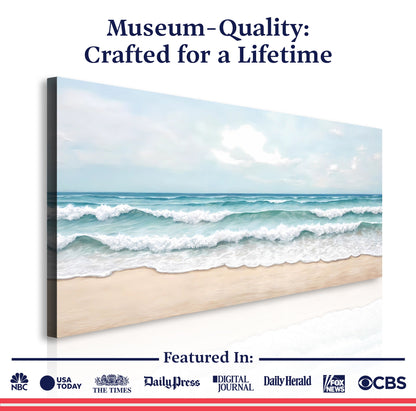 Serene Ocean Wave Coastal Wall Art by Tailored Canvases