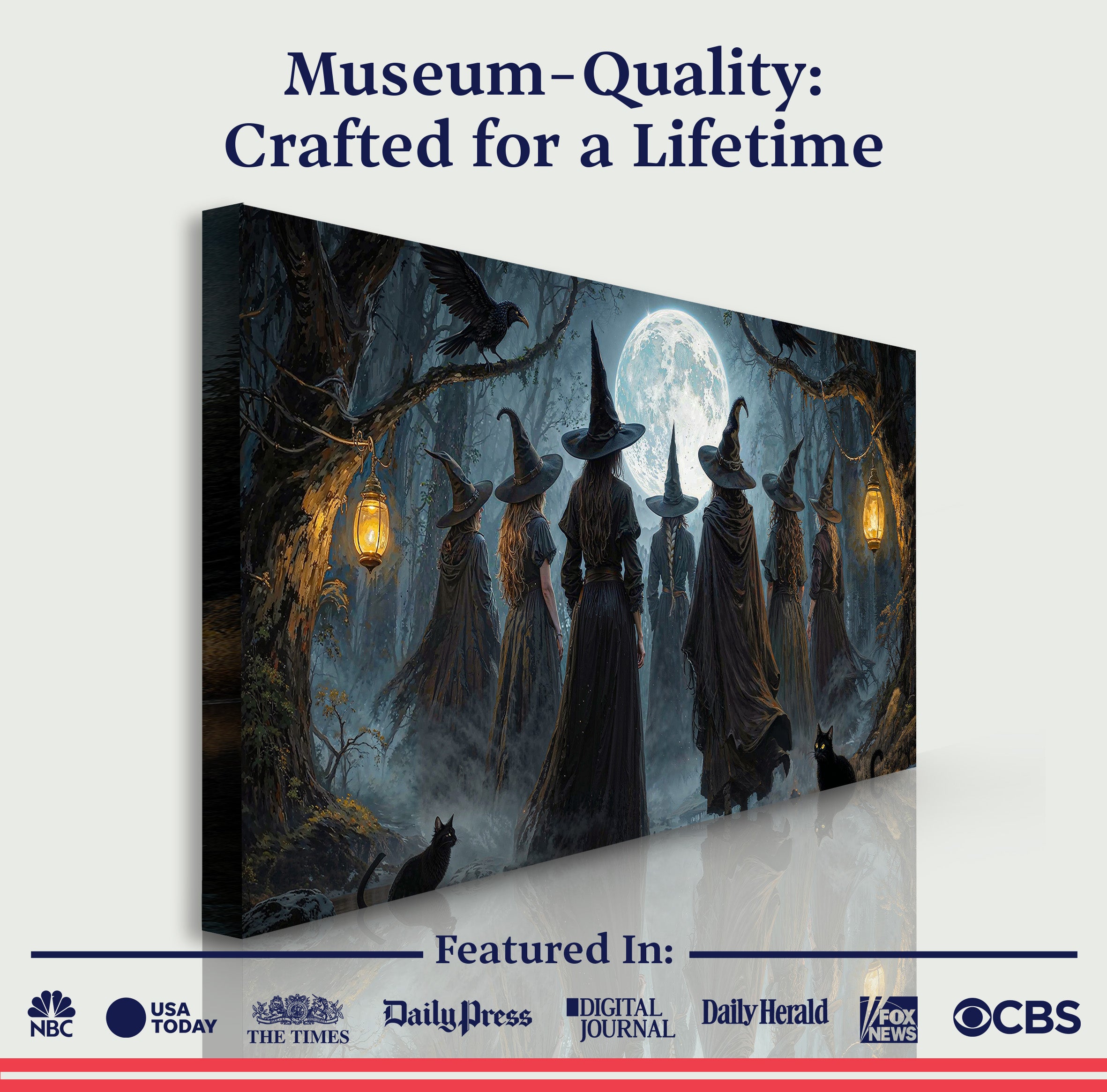 Coven of Witches Halloween Wall Art by Tailored Canvases