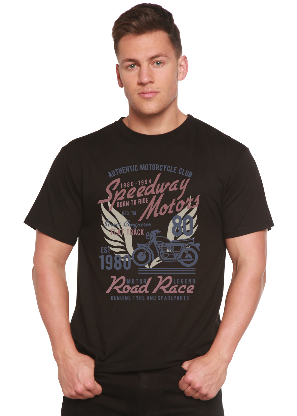 Speedway Motor men's bamboo graphic T-shirt – view 5