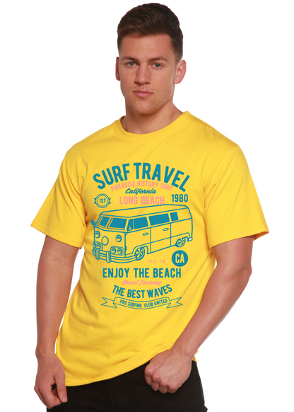 Surf Travel men's bamboo graphic T-shirt – view 3