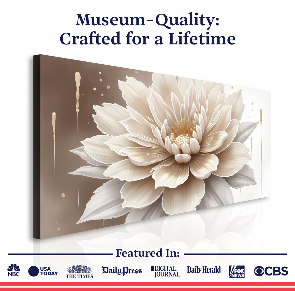 Single Beige Flower Abstract Wall Art by Tailored Canvases