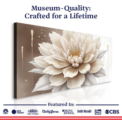 Single Beige Flower Abstract Wall Art by Tailored Canvases
