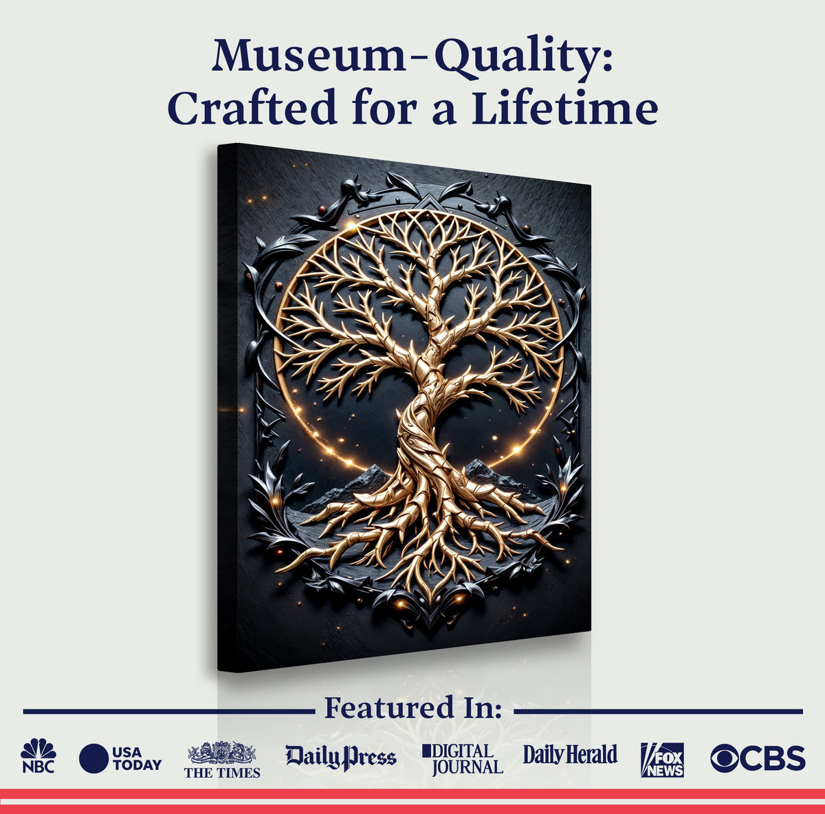 3D Celtic Tree of Life Wall Art II canvas by Tailored Canvases, view 6