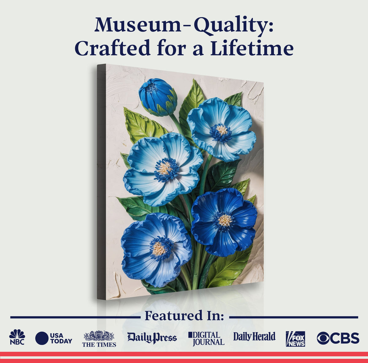 Blue Blossom Bouquet Wall Art by Tailored Canvases