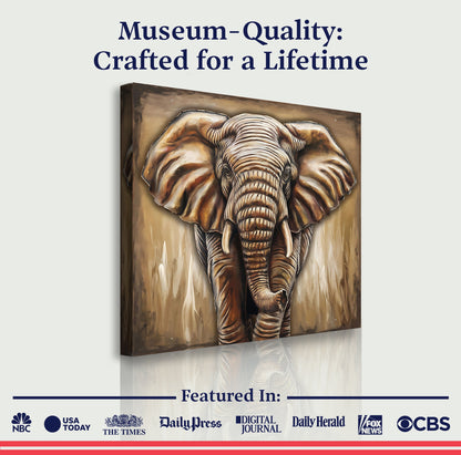3D Elephant Wall Art canvas by Tailored Canvases, view 6