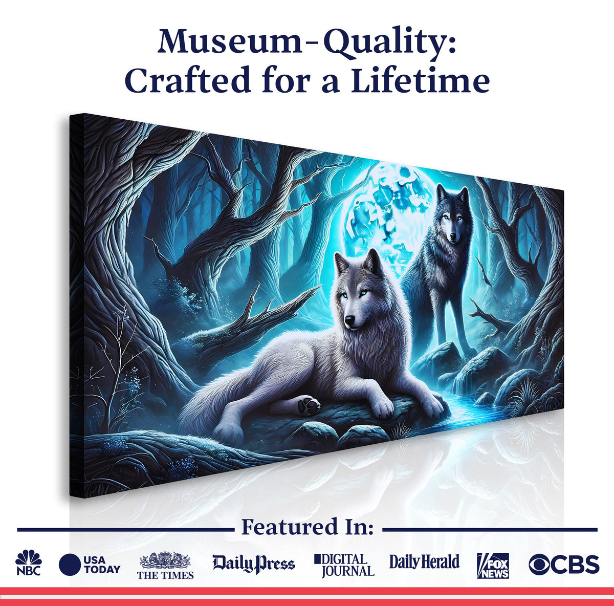 3D Wolves Wall Art canvas by Tailored Canvases, view 6