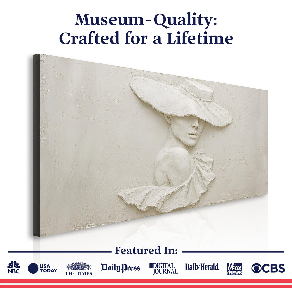 3D Minimalist Female Portrait Wall Art canvas by Tailored Canvases, view 6