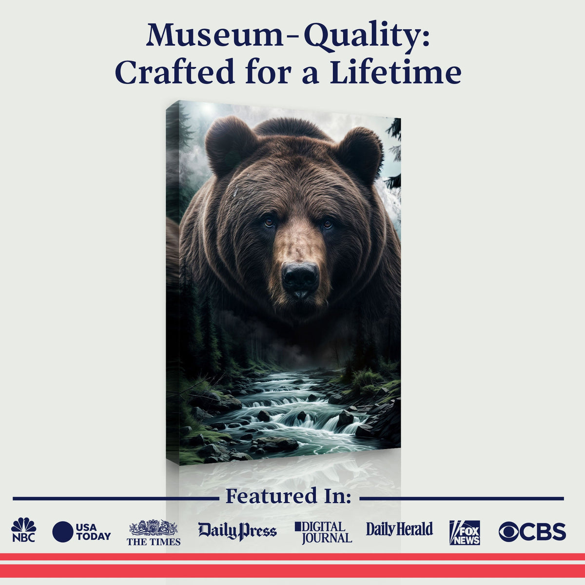Grizzly Bear Double Exposure Wall Art by Tailored Canvases