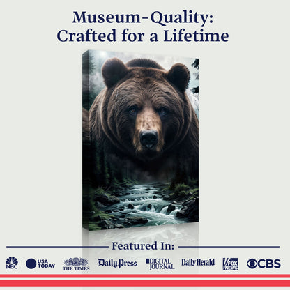 Grizzly Bear Double Exposure Wall Art by Tailored Canvases