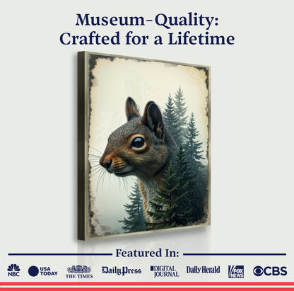 Squirrel Double Exposure Wall Art by Tailored Canvases
