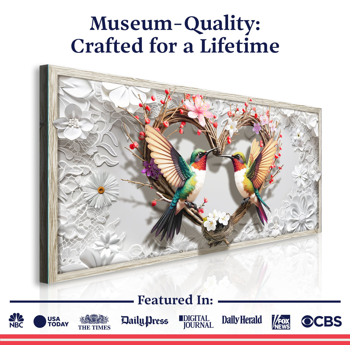 3D Hummingbirds Wall Art IV canvas by Tailored Canvases, view 6