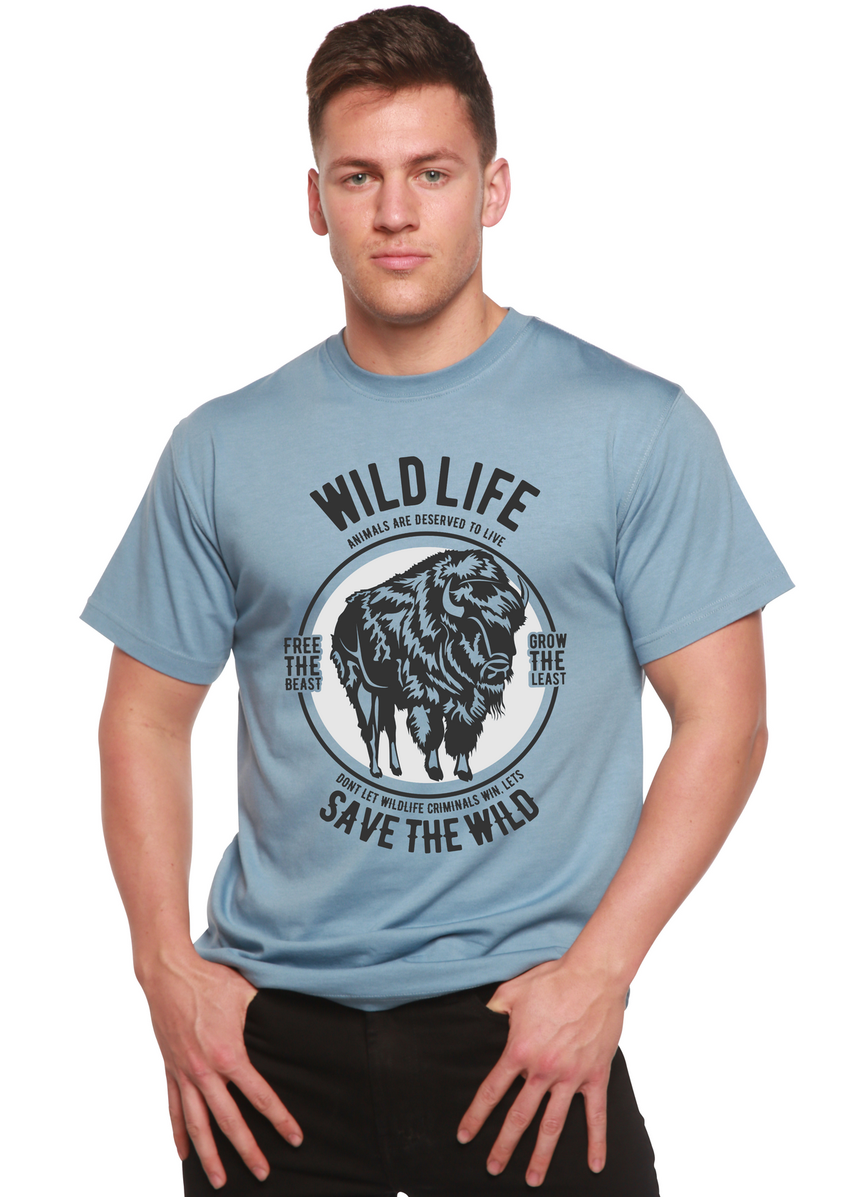Wild Life men's bamboo graphic T-shirt – view 3