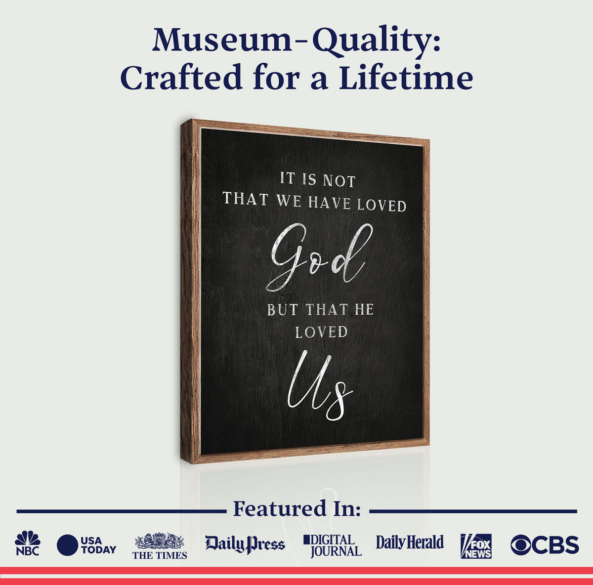 1 John 4:10 Faith Sign VI canvas wall sign by Tailored Canvases, view 6