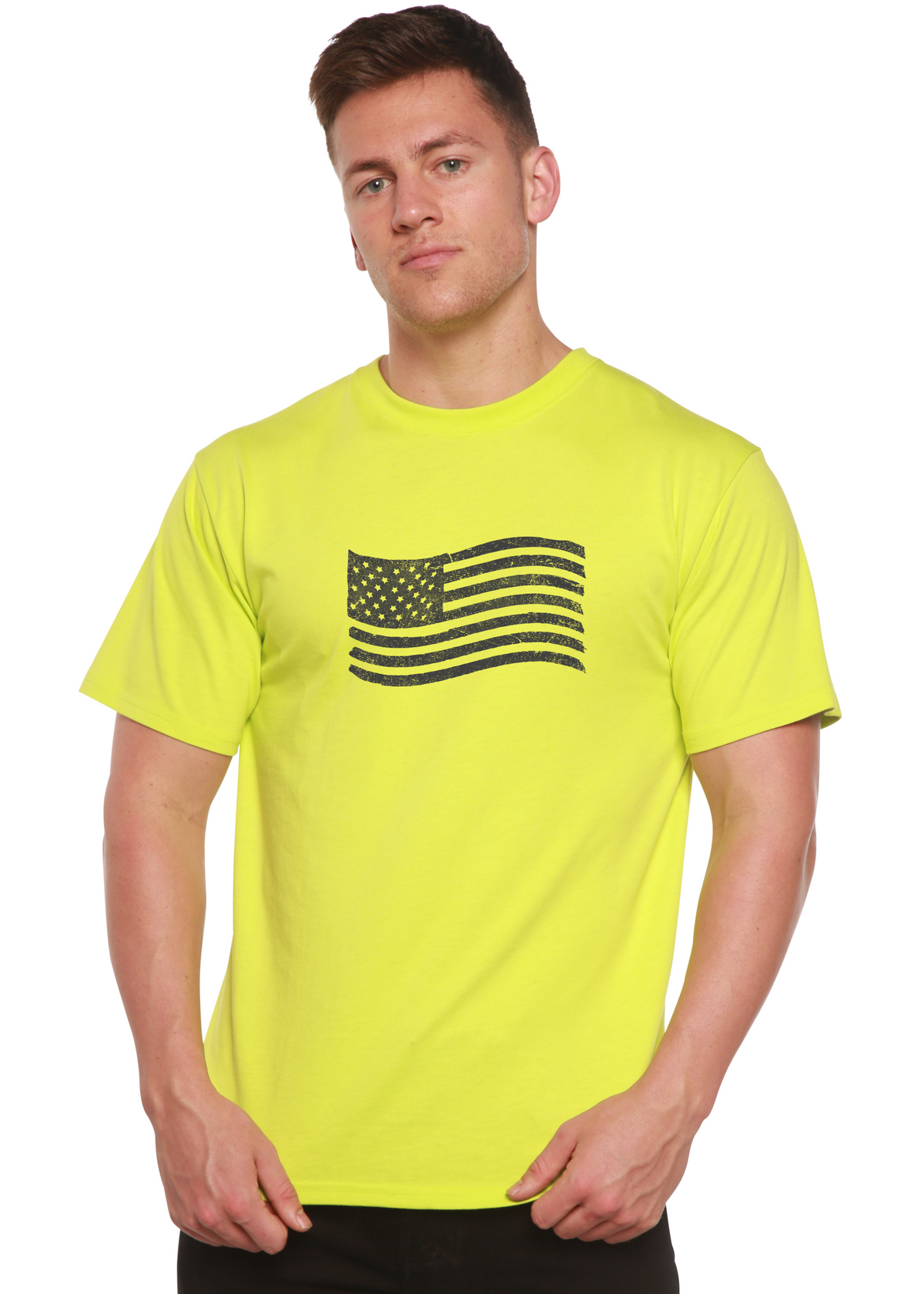 American Flag men's bamboo graphic T-shirt – view 6