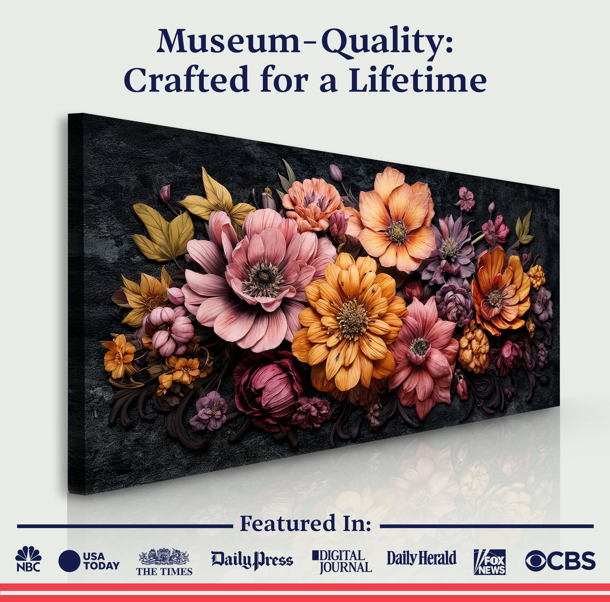 Colorful Floral Realistic Wall Art by Tailored Canvases