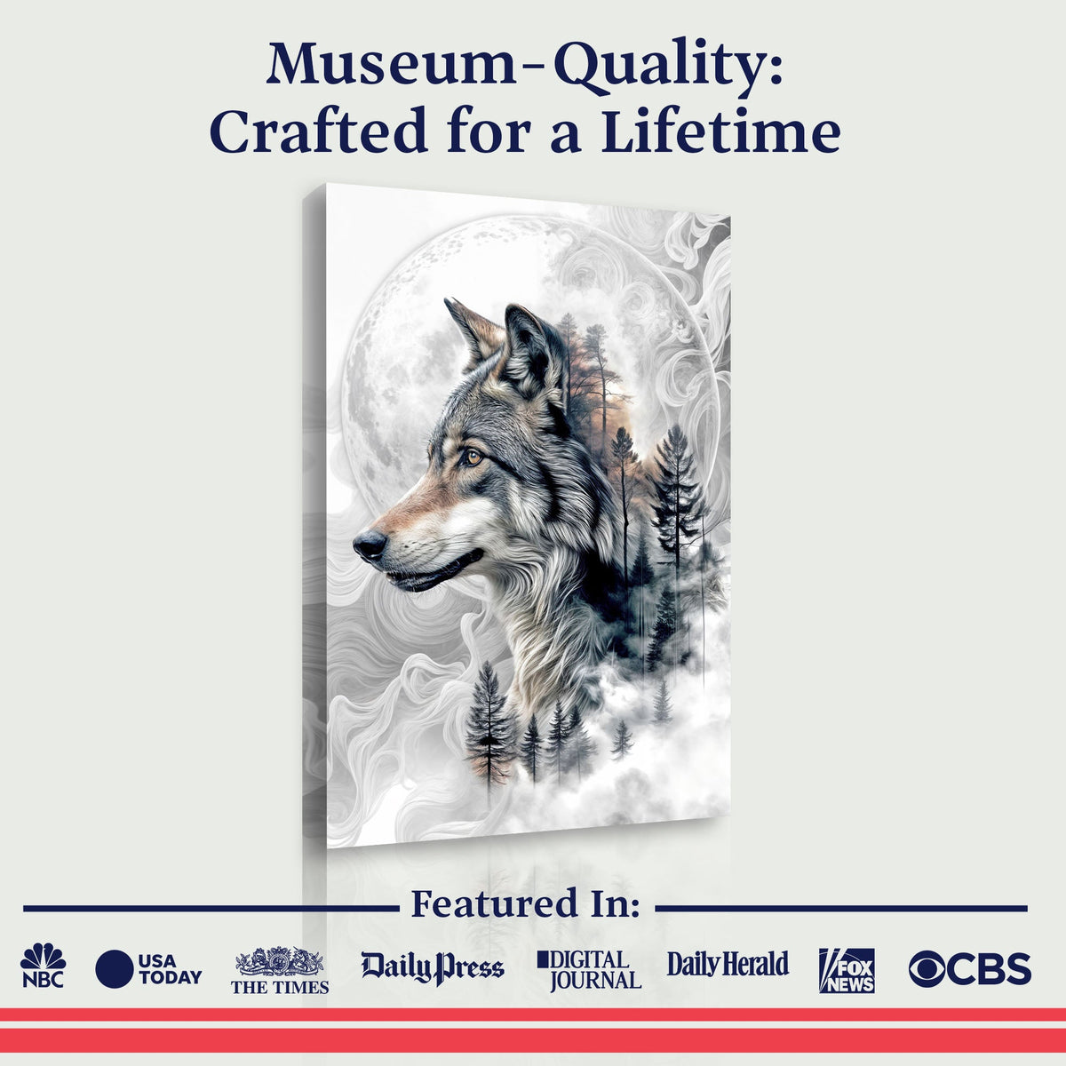 Wolf Double Exposure Wall Art by Tailored Canvases
