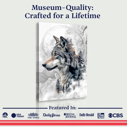 Wolf Double Exposure Wall Art by Tailored Canvases