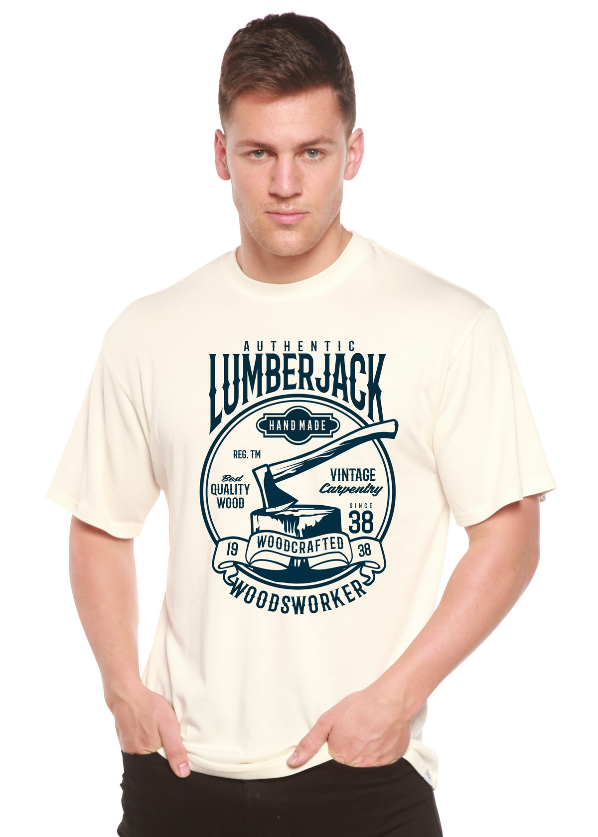Authentic Lumberjack men's short sleeve graphic T-shirt in bamboo viscose and organic cotton