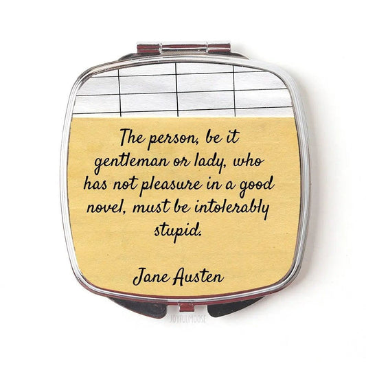 Jane Austen Compact Mirror - Jane Austen Gift - Jane Austen Quote Compact Mirror, literary gift for reader by Joyful Moose