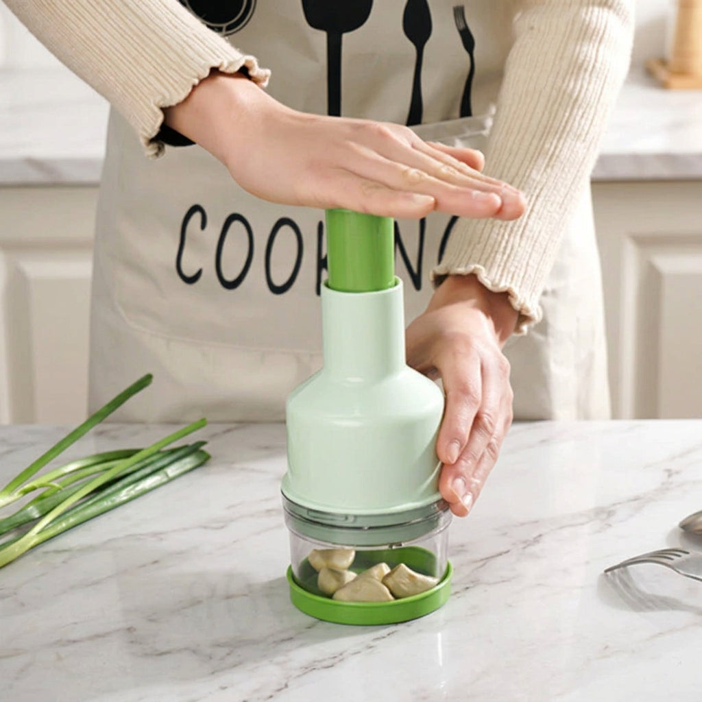 Manual Garlic & Nut Chopper with Stainless Steel Blade by SmartPursue™