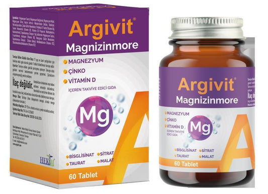 Argivit Magnizinmore: Magnesium, Zinc & Vitamin D Supplement - Boost Energy, Support Immunity & Enhance Overall Health by Beauty Care Bag