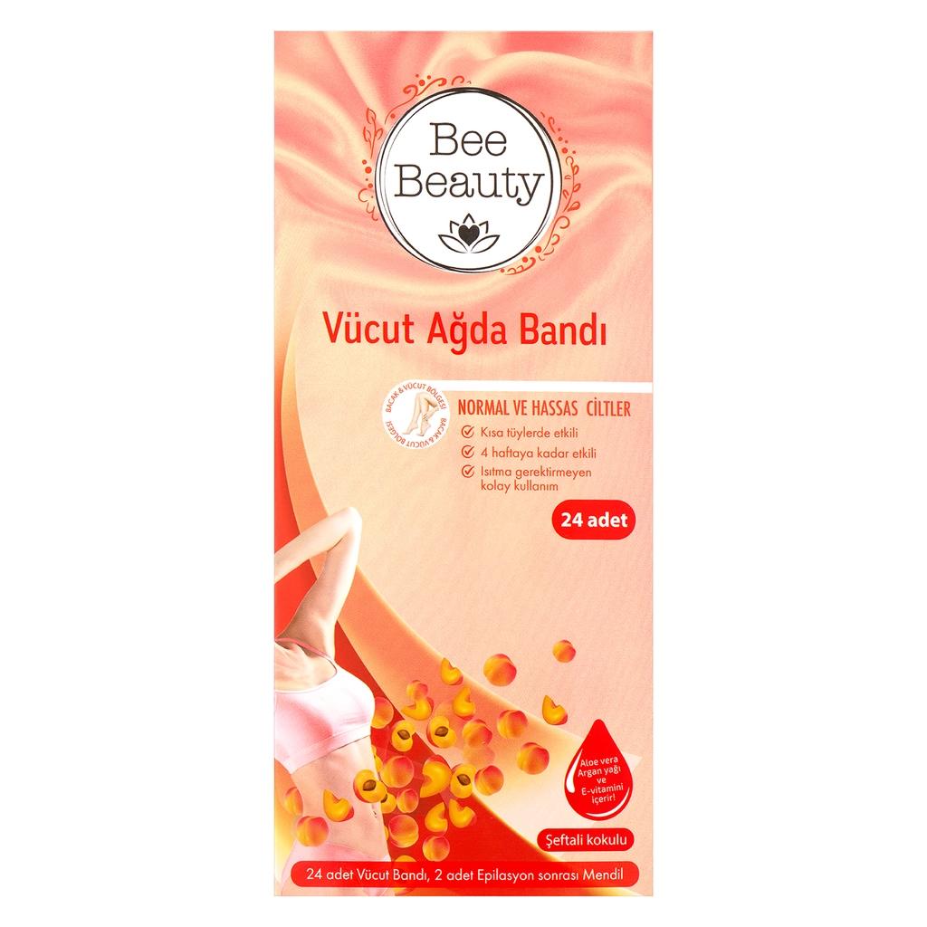 Bee Beauty Peach Body Wax Strips for Smooth Skin 24-Pack by Beauty Care Bag