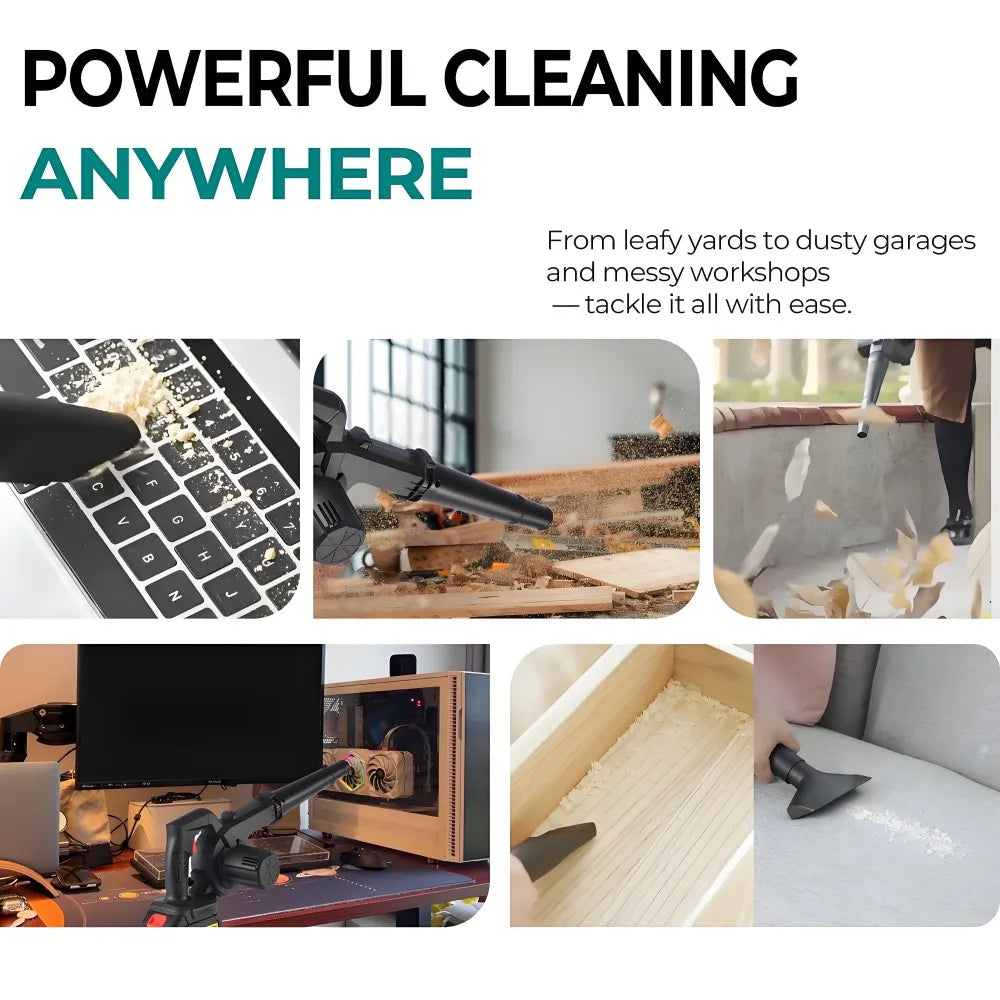 Cordless 2 in 1 Air Blower & Vacuum Cleaner, Leaf Dust Collector for Car, Computer, Garden, Compatible with Makita 18V/21V by Torqelo.com