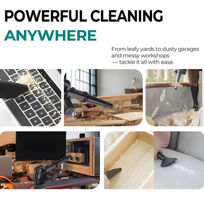 Cordless 2 in 1 Air Blower & Vacuum Cleaner, Leaf Dust Collector for Car, Computer, Garden, Compatible with Makita 18V/21V by Torqelo.com