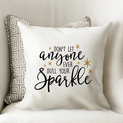 Throw Pillow Gift - Motivational Pillow Cover With Black & Gold Quote, Twill Canvas by Joyful Moose