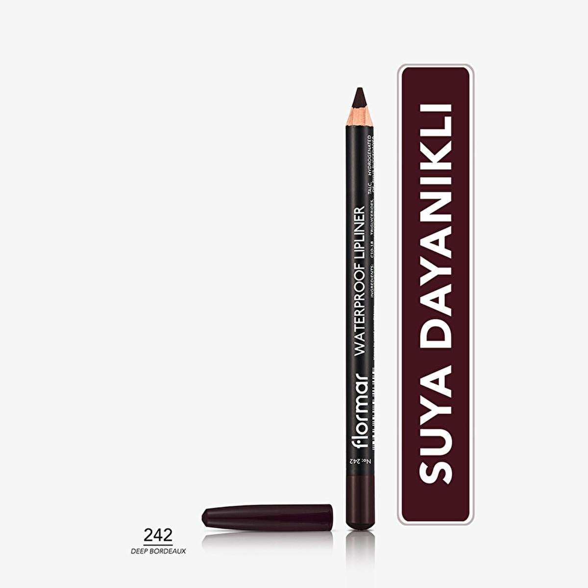 Flormar Mat Lip Liner - Waterproof & Highly Pigmented for Long-Lasting Lip Color - Deep Bordeaux by Beauty Care Bag