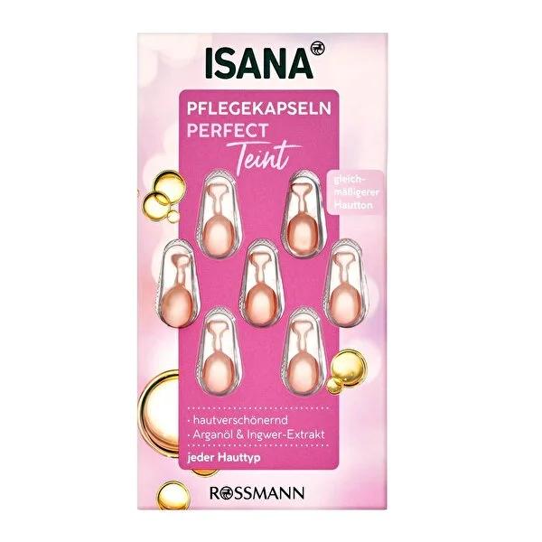 Isana Face Serum Perfect Teint - 7 Capsules, Argan Oil & Ginger Extract for All Skin Types by Beauty Care Bag