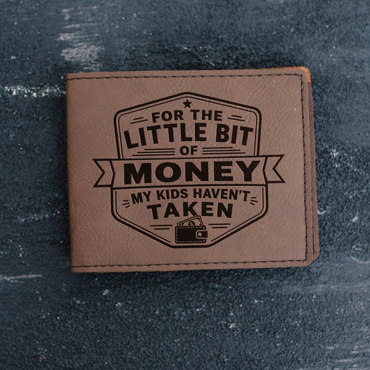 Engraved Wallet For Dad – Brown Leather Slim Bifold Wallet With Card Slots by Joyful Moose