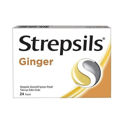 Strepsils Ginger Lozenges for Throat Comfort 24 Count by Beauty Care Bag