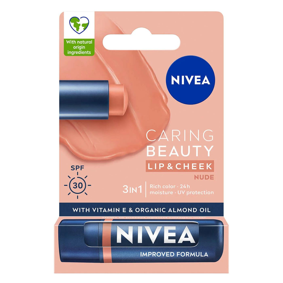 Nivea Tinted Lip Care Balm in Nude for Hydrated Lips 4.8g by Beauty Care Bag