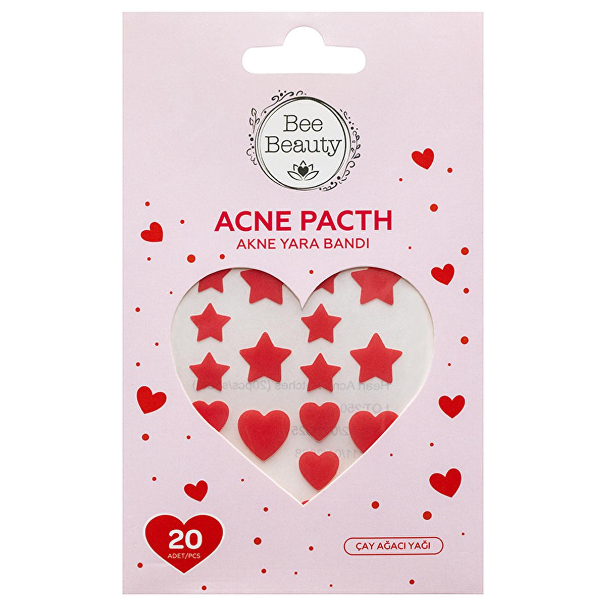 Bee Beauty Heart-Shaped Acne Pimple Healing Patch with Tea Tree Oil: Discreet Blemish Treatment, Soothes & Protects (20 Patches) by Beauty Care Bag