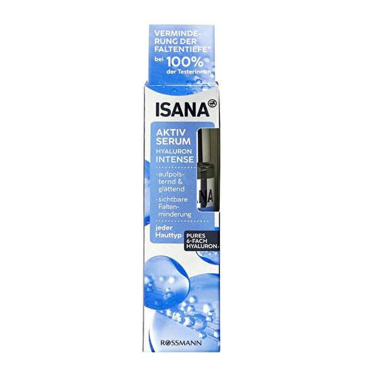 Isana Hyaluronic Acid Intense Facial Serum: Triple Action Hydration, Anti-Aging & Wrinkle Reduction - Vegan Skincare for Enhanced Skin Elasticity by Beauty Care Bag