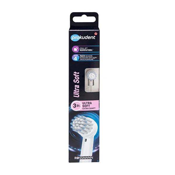 Prokudent Electric Toothbrush Replacement Heads - Ultra Soft, Oral-B Compatible, 3-Pack by Beauty Care Bag