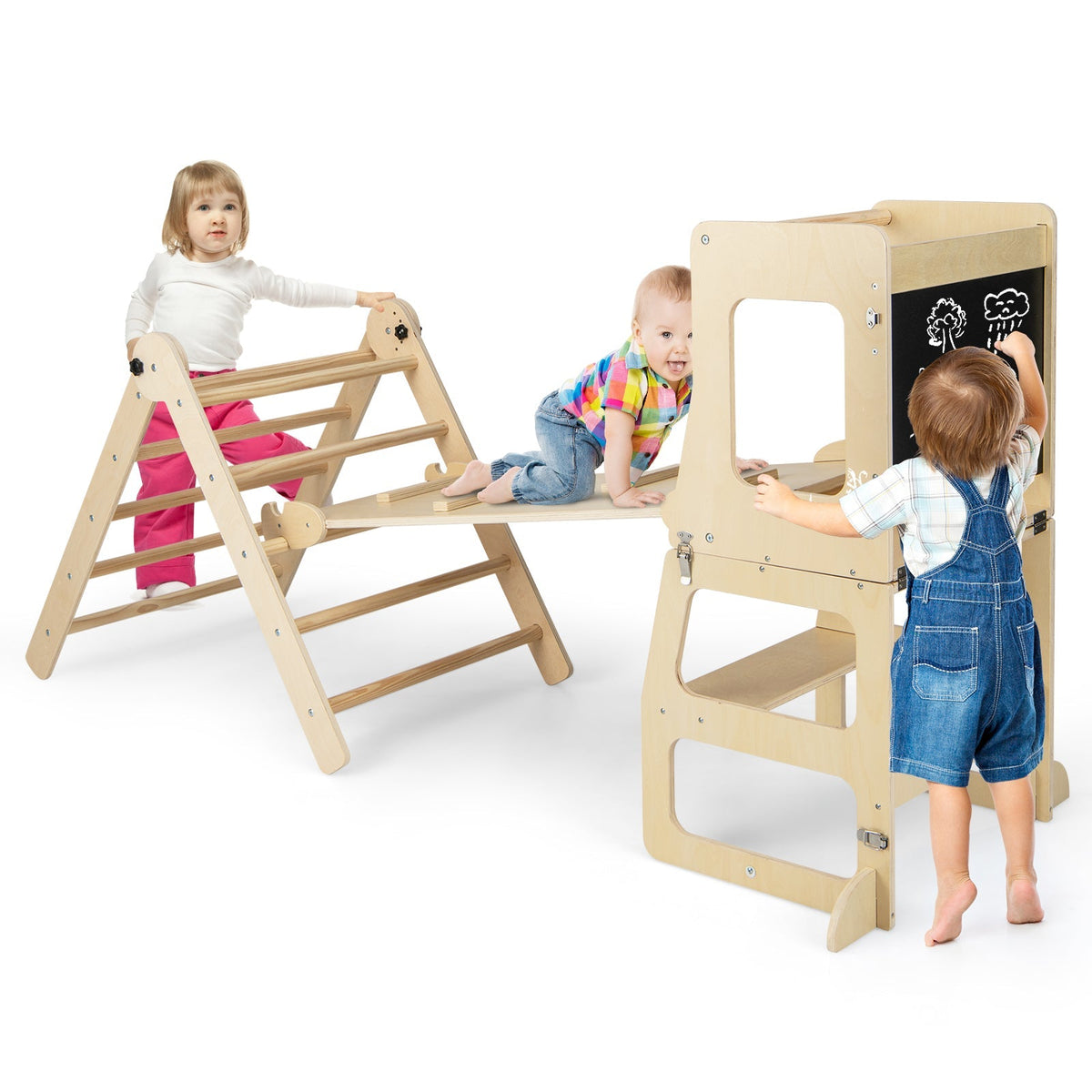 7-in-1 toddler climbing toy with connected table and chair set by GBruno Store, view 5