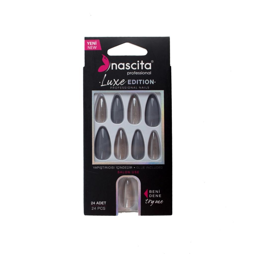 Nascita Luxe Edition Almond Turquoise Press-On Nails 24-Pack by Beauty Care Bag
