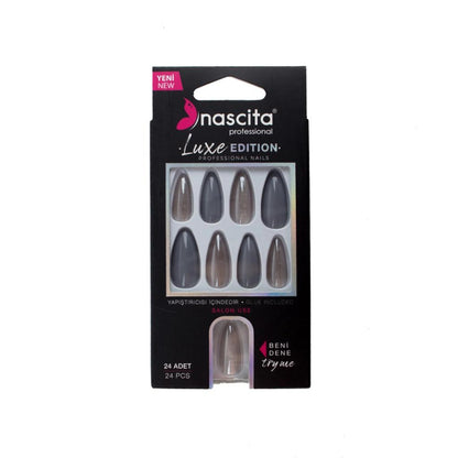Nascita Luxe Edition Almond Turquoise Press-On Nails 24-Pack by Beauty Care Bag