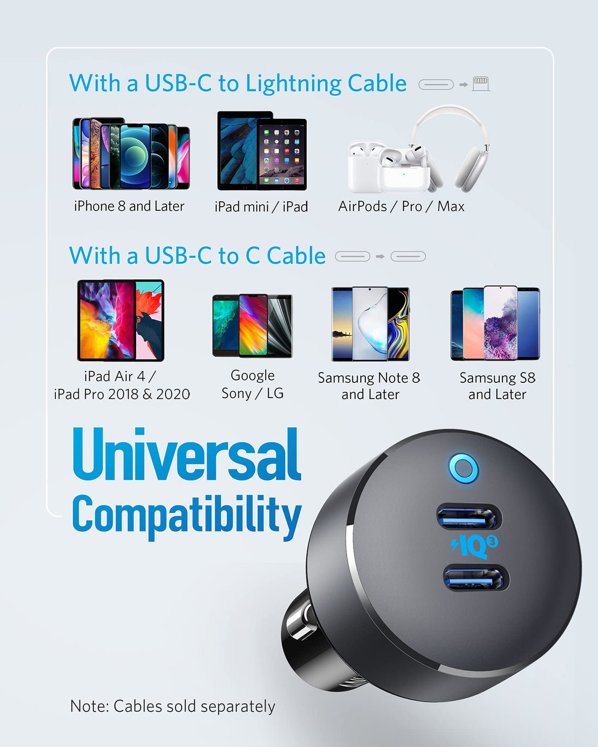 Anker <b>PowerDrive III</b> Duo USB-C Car Charger by Anker