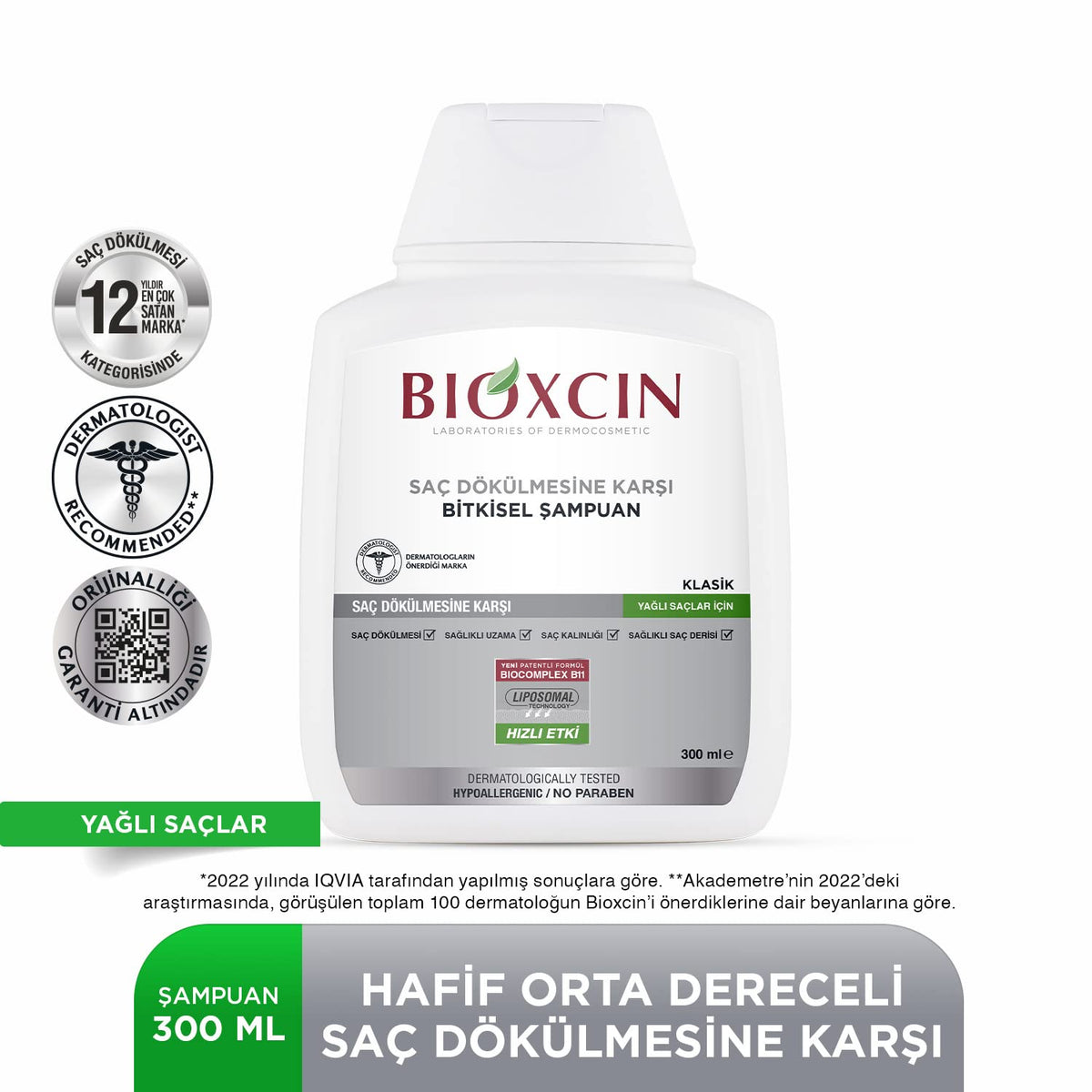 Bioxcin Anti-Hair Loss Shampoo for Oily Hair - Strengthens Hair Follicles, Prevents Hair Loss by Beauty Care Bag