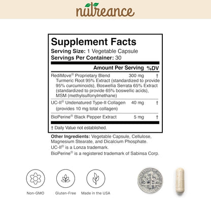 RediMove Natural Joint Support Supplement - 30 Count by Shahmori