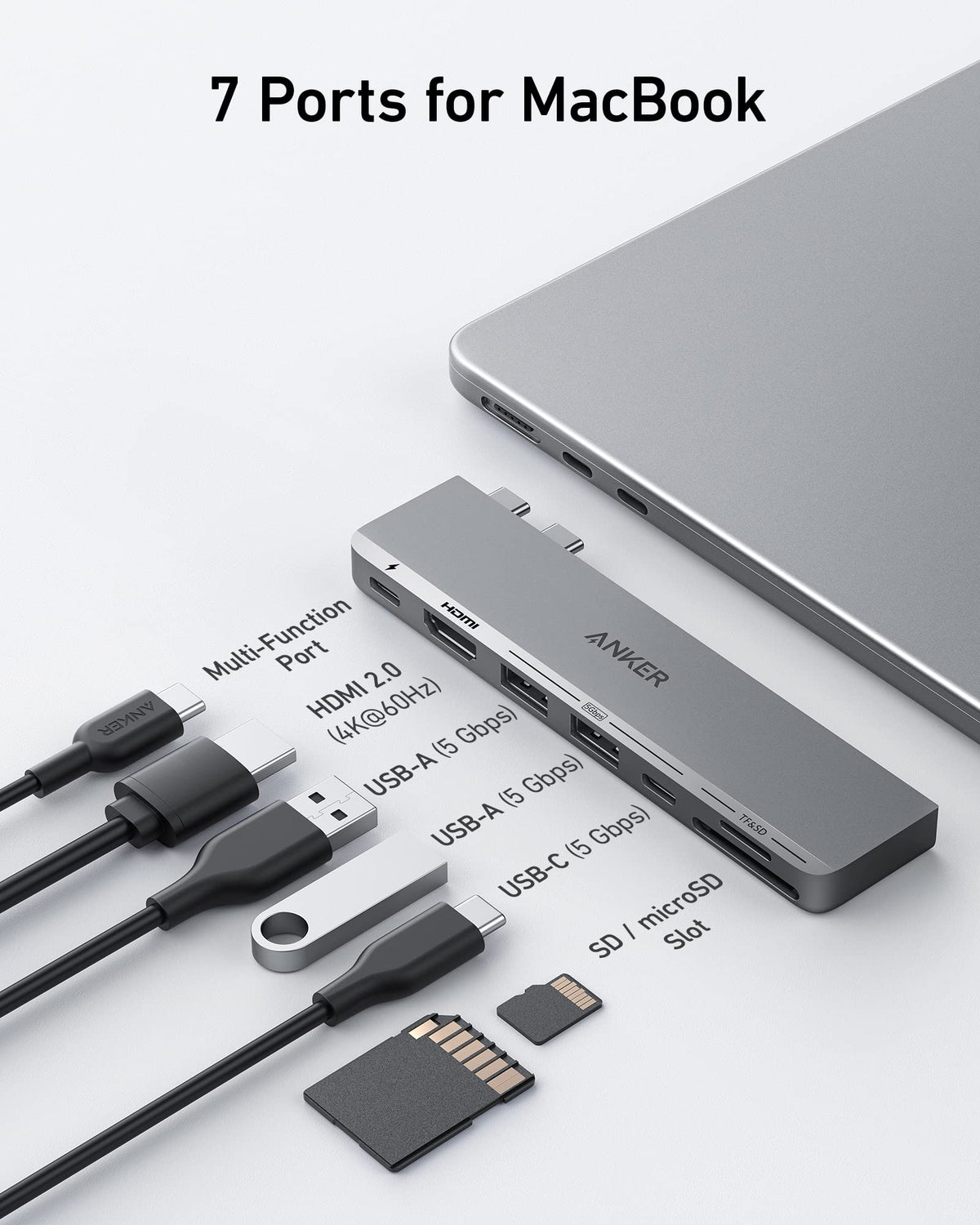 Anker <b>547</b> USB-C Hub (7-in-2, for MacBook) by Anker
