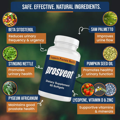 Prosvent Advanced Men's Prostate Support Natural Supplement 60 softgels by Shahmori