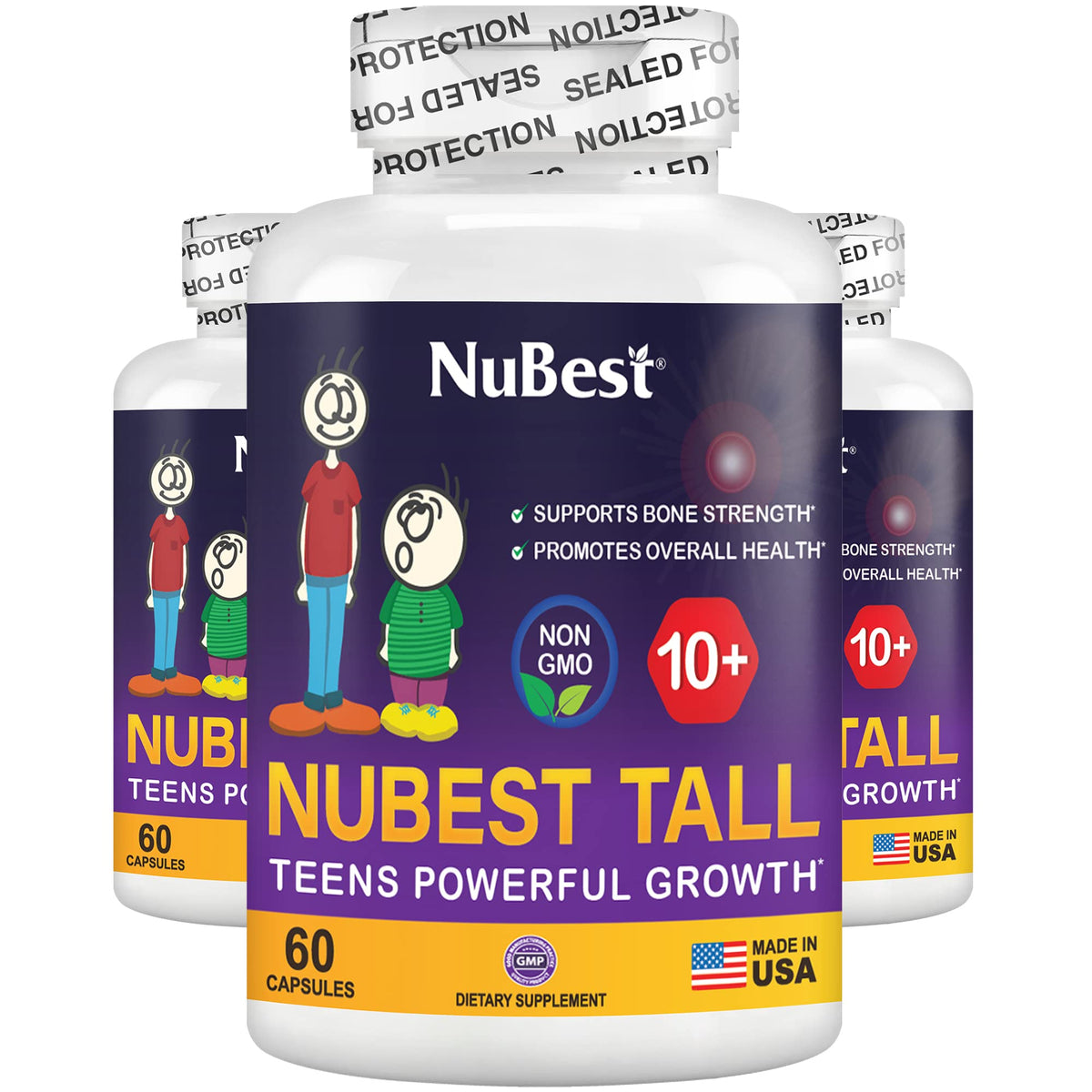NuBest Tall 10+, Powerful Growth for Kids & Teens (10+), Milk Drinkers, 60 Capsules by NuBest Nutrition® by Shahmori