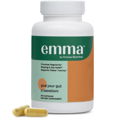 Emma Gut Health Supplement for Digestive Support & Bloating Relief – Doctor-Formulated, 60 Capsules by Shahmori